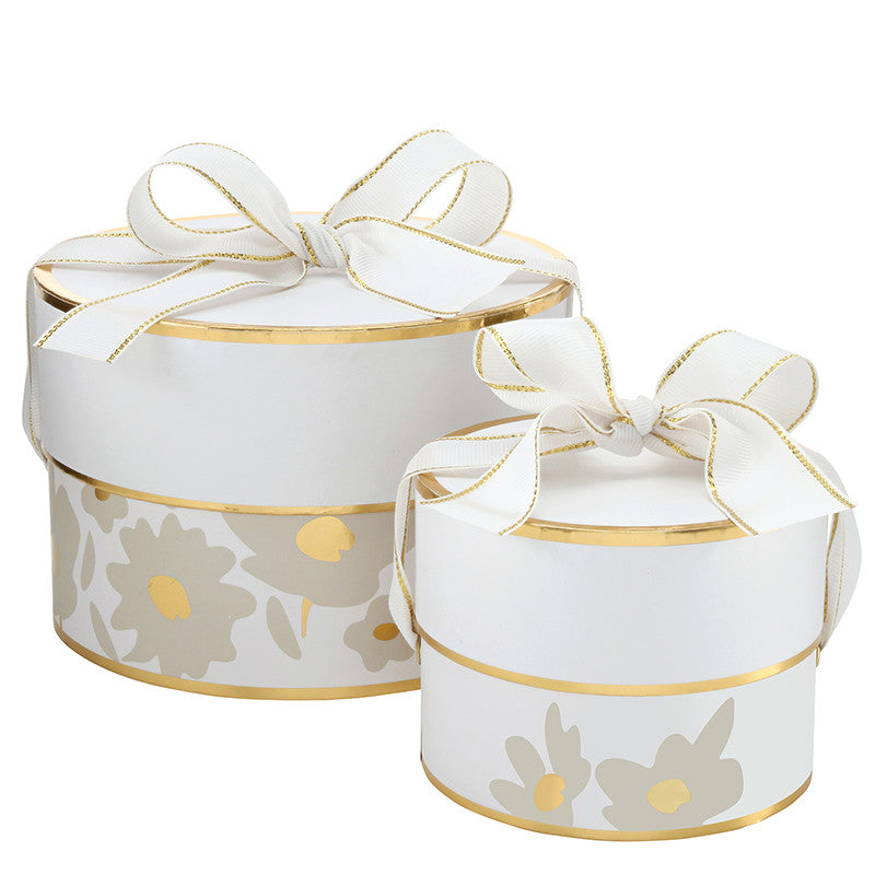 Nested Wedding Gift Box Set - Grey Floral