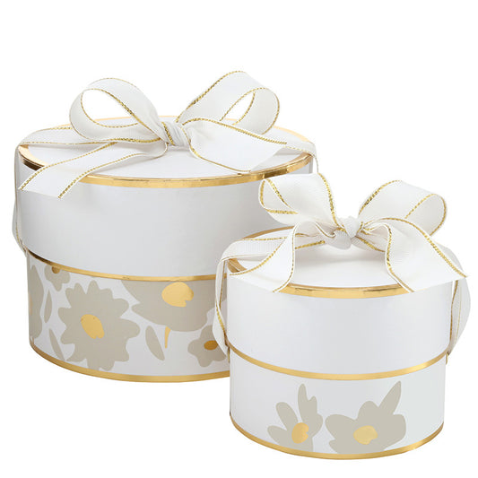 Nested Wedding Gift Box Set - Grey Floral