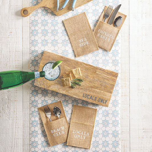 Jute Utensil Holder Set of 4 - Beach