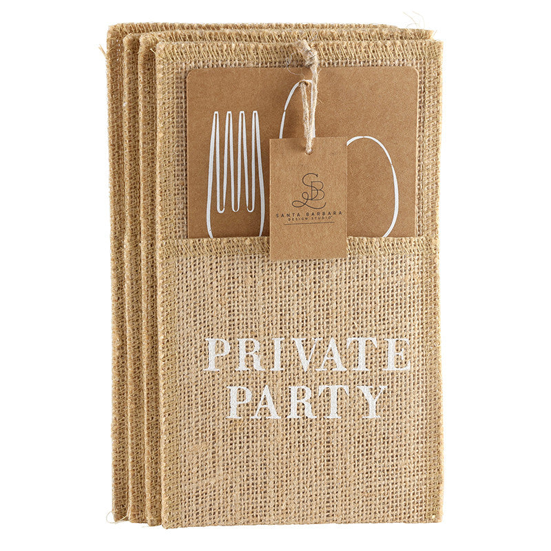Jute Utensil Holder Set of 4 - Beach