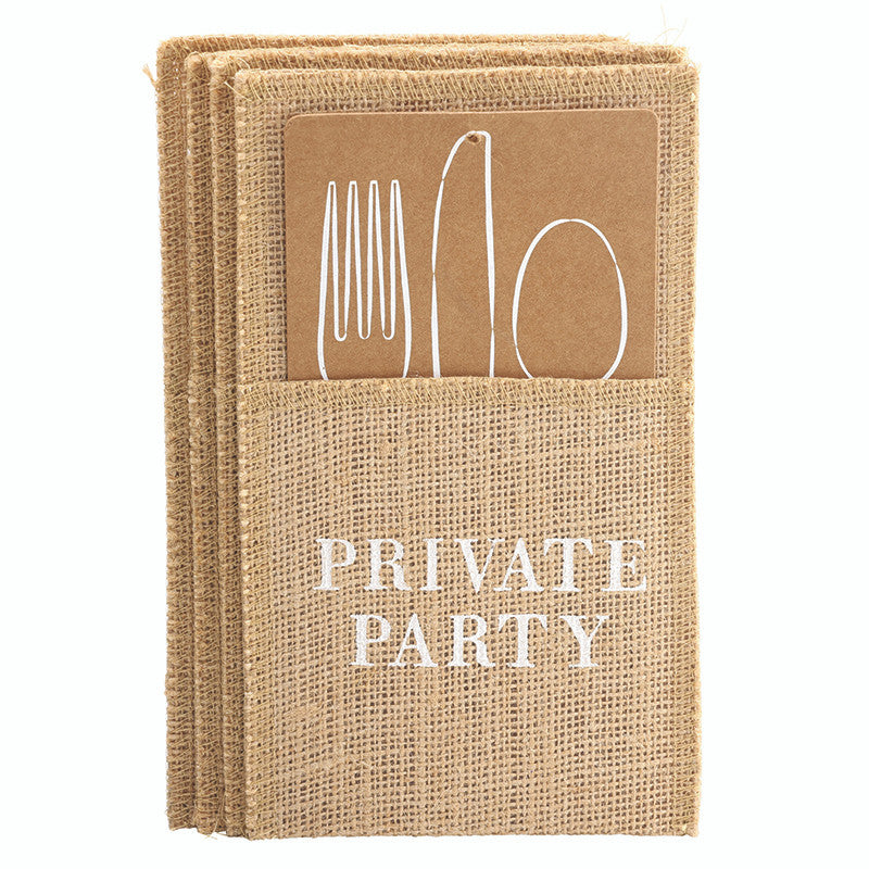 Jute Utensil Holder Set of 4 - Beach
