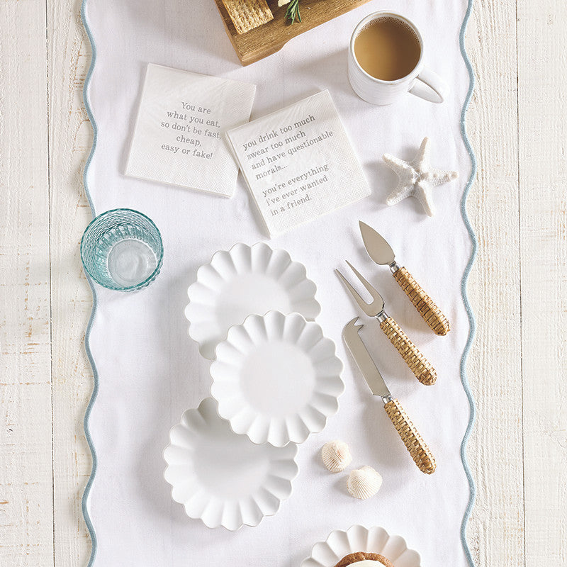 Ceramic Appetizer Plates - Scallop - Set of 4