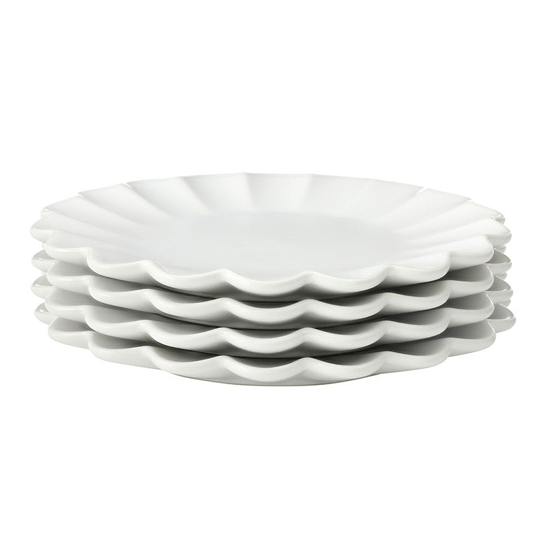 Ceramic Appetizer Plates - Scallop - Set of 4
