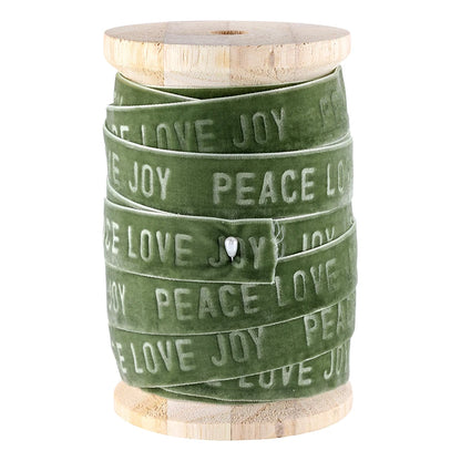 Face to Face Velvet Ribbon Spool - Peace Love Joy