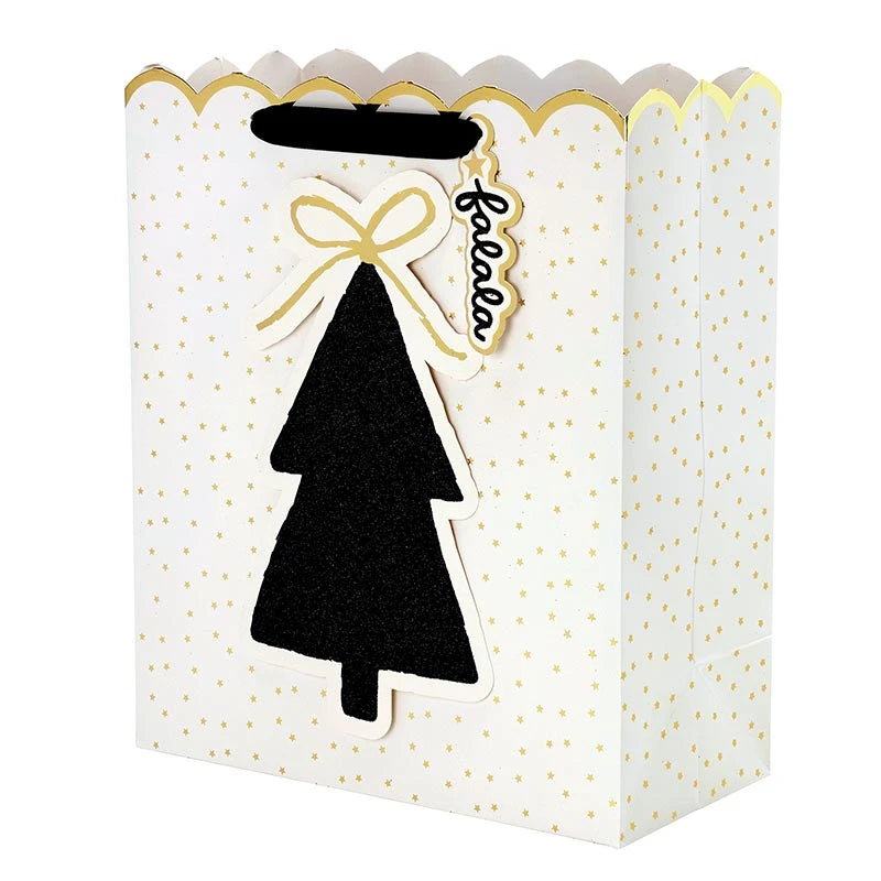 Large Gift Bag - Bow Tree + Gold Stars