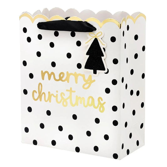 Medium Gift Bag - Merry Christmas + Polka Dots