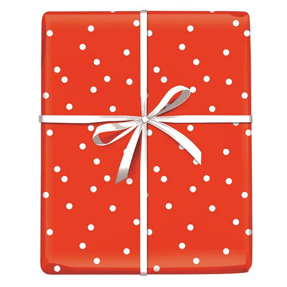 Wrapping Paper - Red + White Dots