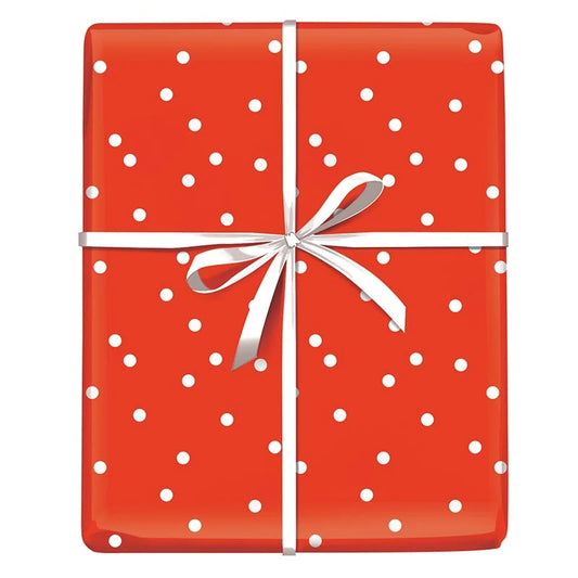 Wrapping Paper - Red + White Dots