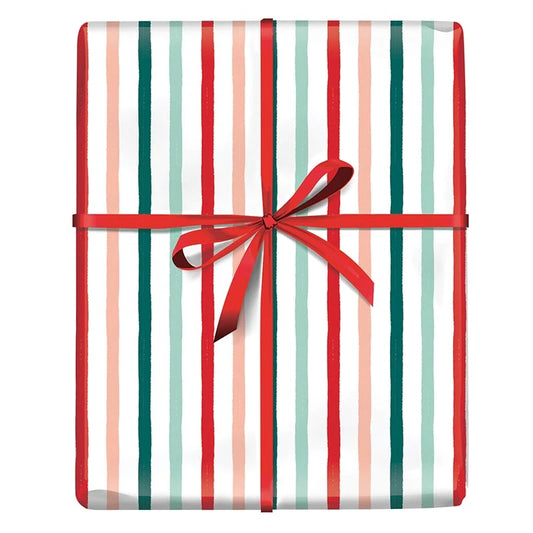 Wrapping Paper - Red Christmas Stripes