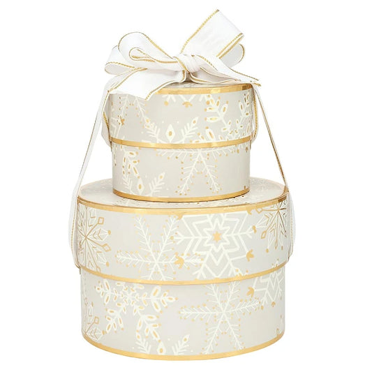 Nested Paper Gift Box - Snowflakes - Set of 2
