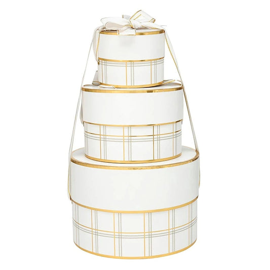 Nested Paper Gift Box - Plaid - Set of 3