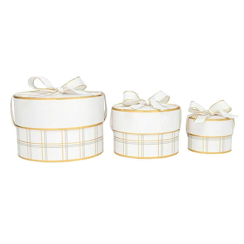 Nested Paper Gift Box - Plaid - Set of 3