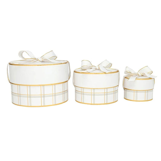 Nested Paper Gift Box - Plaid - Set of 3