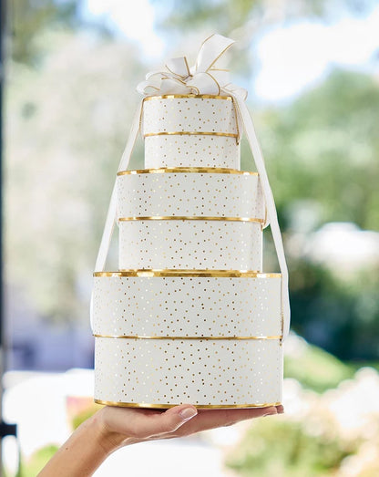 Nested Paper Gift Box - Gold Dots - Set of 3
