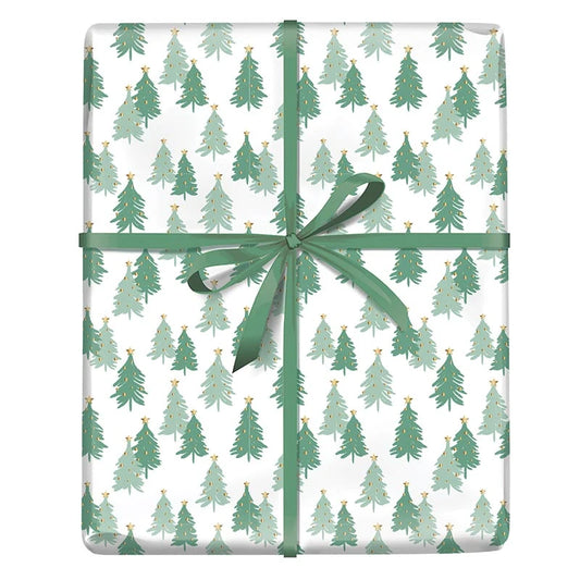 Wrapping Paper - Sage Christmas Trees