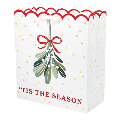 Jumbo Gift Bag - 'Tis the Season + Gold Polka Dots