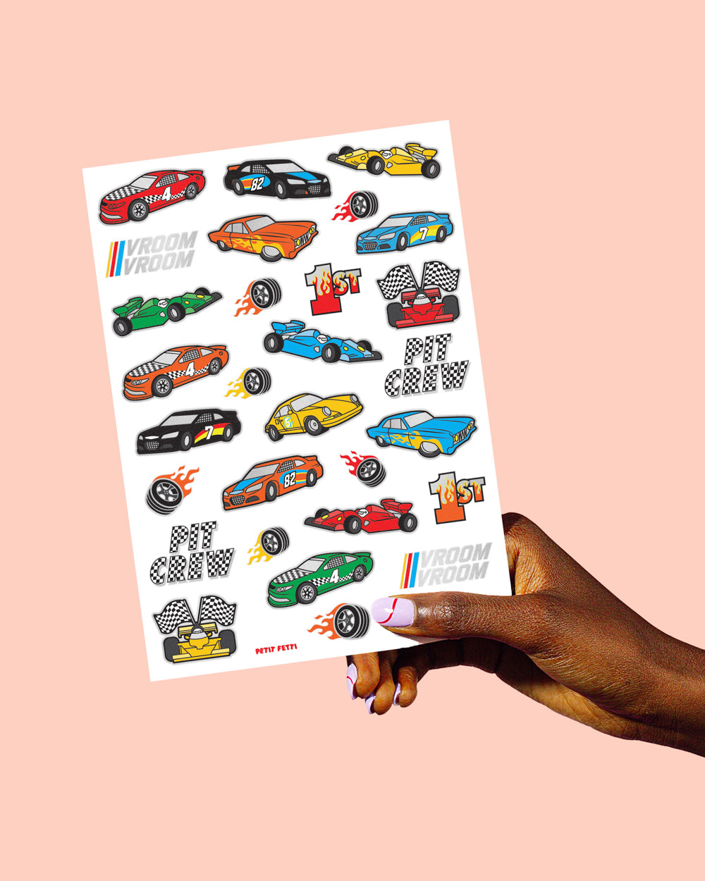 Racecar Tats - 44 foil temporary tattoos