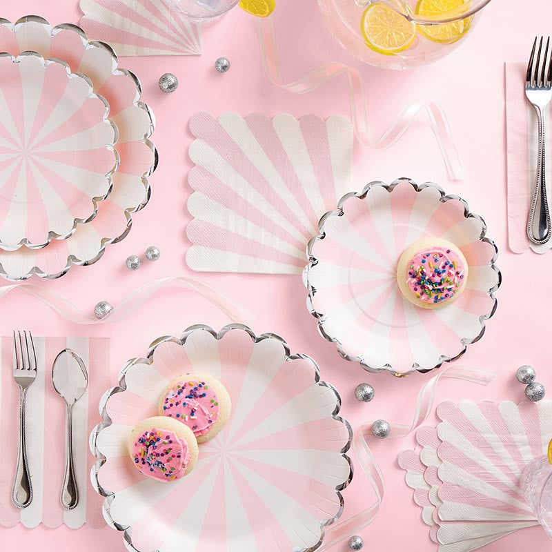 Paper Dinner Plate - White Pinwheel