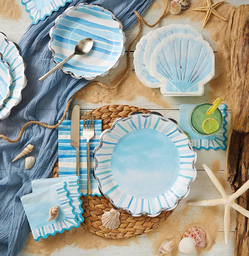 Paper Lunch Plate - Watercolor Coastal
