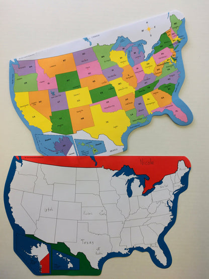 SHAPES ETC. U.S. Practice Map Double Combo Pack- 9” x 19”