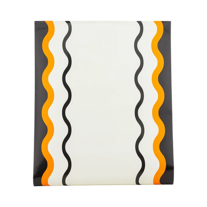 Orange and Black Ric Rac Paper Table Runner