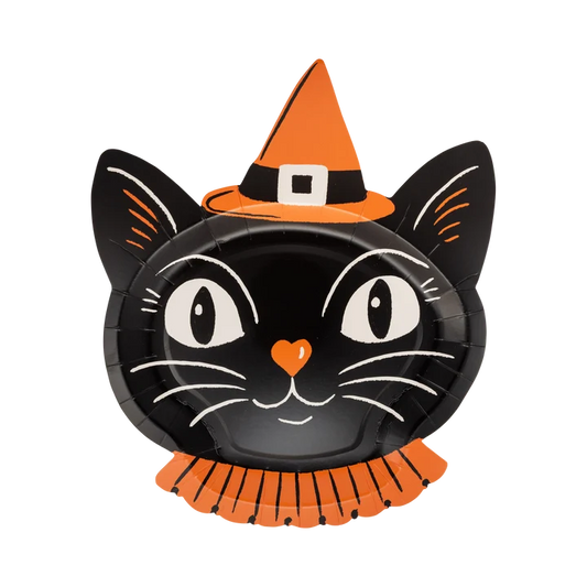 Vintage Witchy Cat Plate