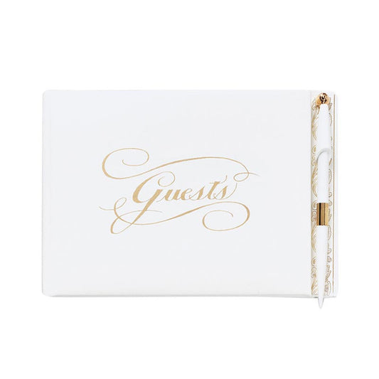 Gold Guest Book With Pen