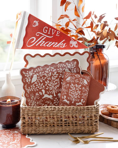 Acorn Grove Square Paper Plates