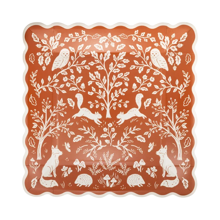 Acorn Grove Square Paper Plates