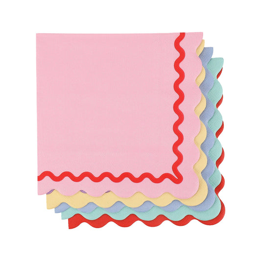 Rainbow Ric Rac Assorted Lunch Napkins (20 count)