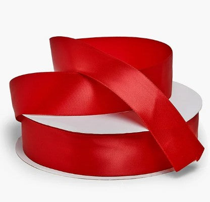 Scarlet Red Single Faced Satin Ribbon