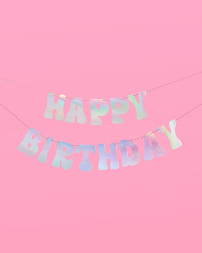 HBD Banner - iridescent foil banner