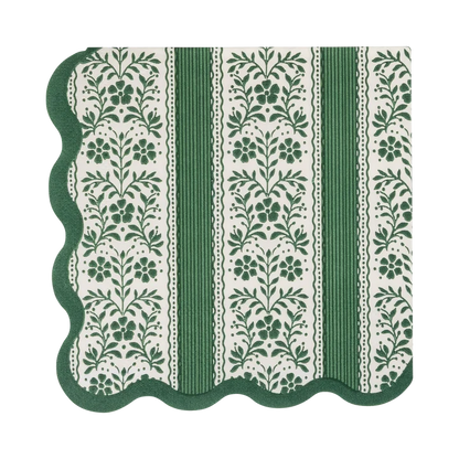 Floral Striped Cocktail Napkin