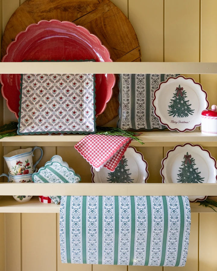 Floral Striped Table Runner