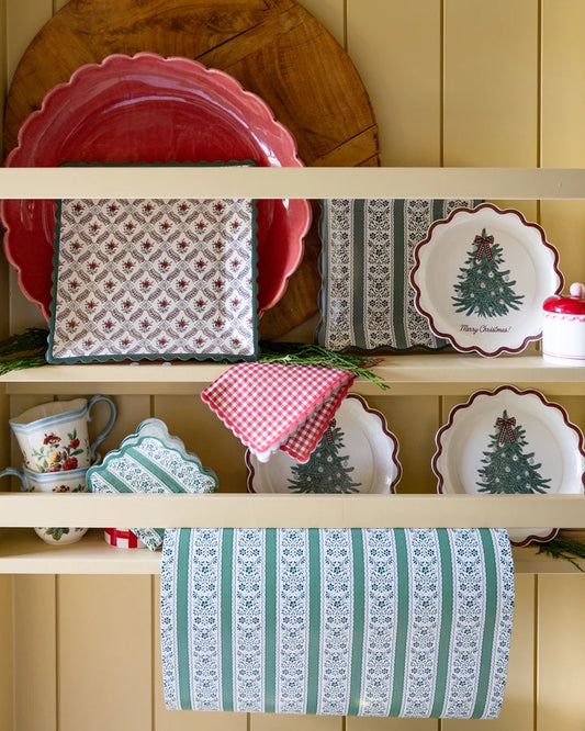 Floral Striped Table Runner
