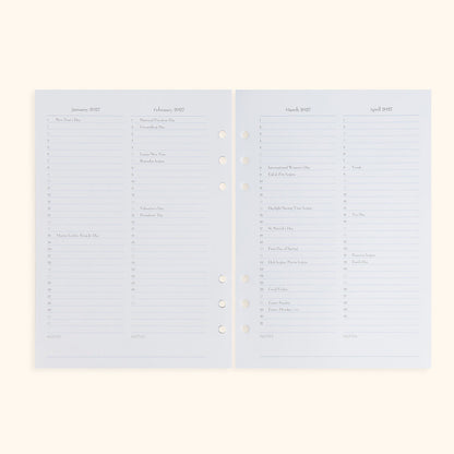 A5 Inserts for Weekly Planner Personal Portfolio 2026