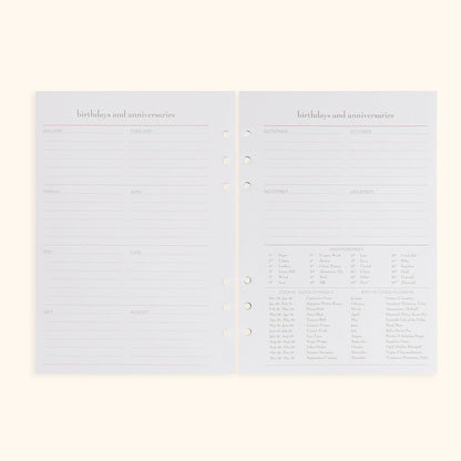 A5 Inserts for Weekly Planner Personal Portfolio 2026