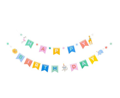 Animal Party Happy Birthday Banner