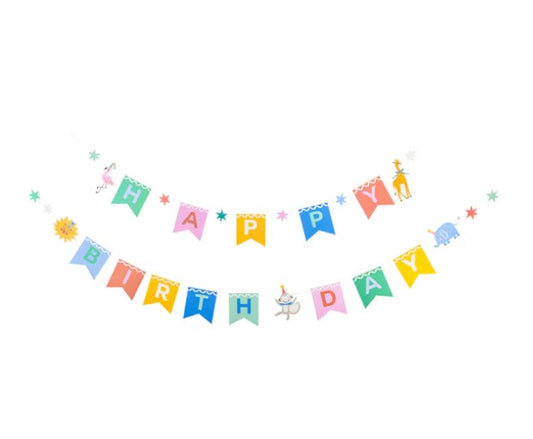 Animal Party Happy Birthday Banner