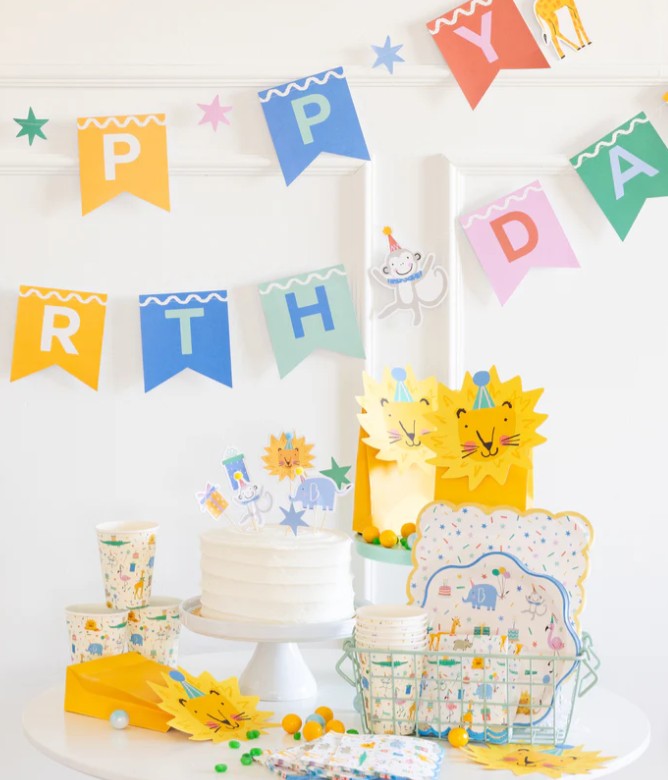 Animal Party Happy Birthday Banner