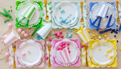 Aqua Scalloped Square 9" Plate
