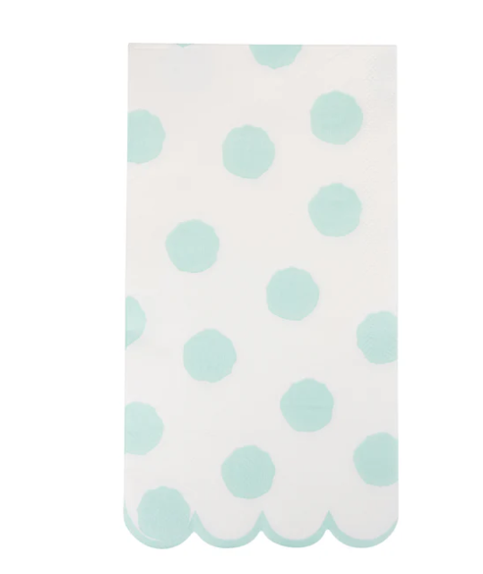 Aqua Polka Dot Dinner Napkin