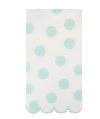 Aqua Polka Dot Dinner Napkin
