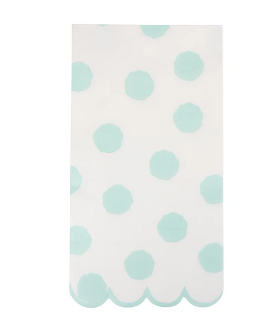 Aqua Polka Dot Dinner Napkin