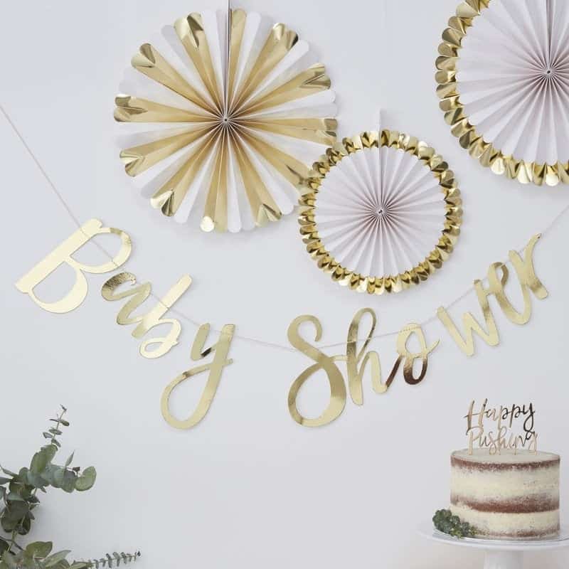 Gold Baby Shower Banner
