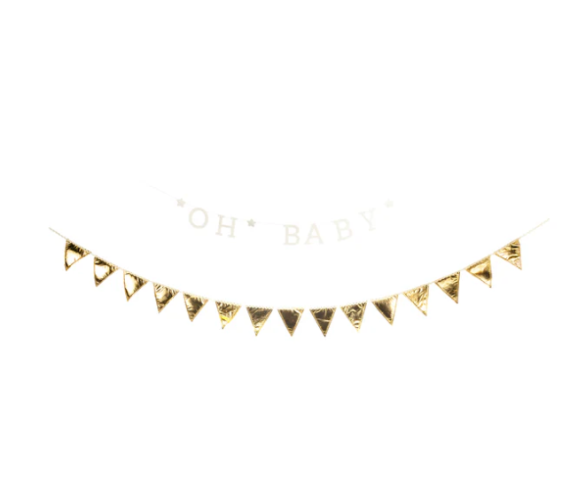 Oh Baby Felt and Gold Banner Set