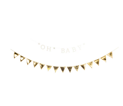 Oh Baby Felt and Gold Banner Set