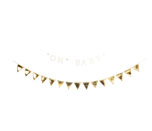 Oh Baby Felt and Gold Banner Set