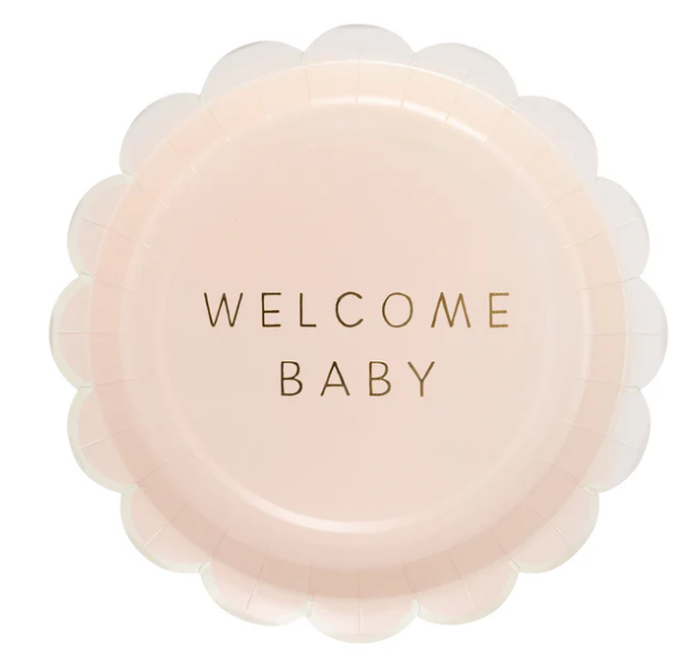 Welcome Baby Pink Plate