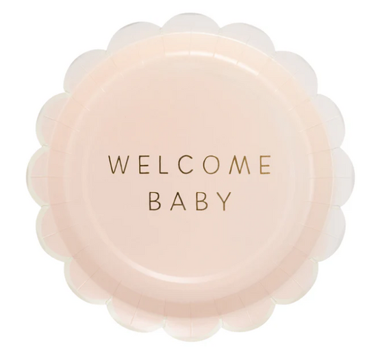 Welcome Baby Pink Plate